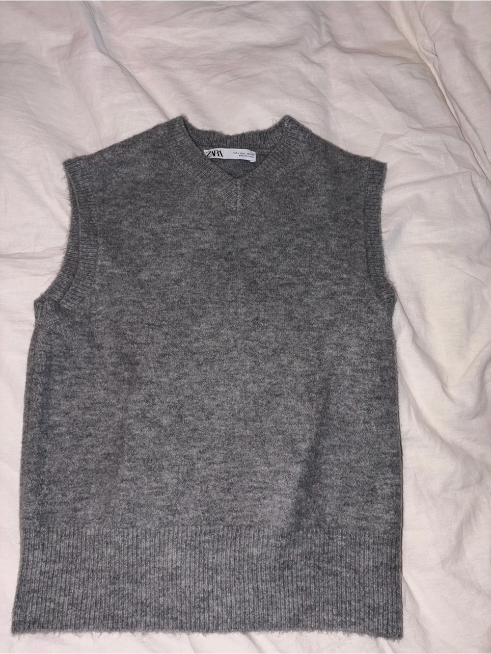 Zara  Gray Sleeveless Wool Blend Sweater Vest